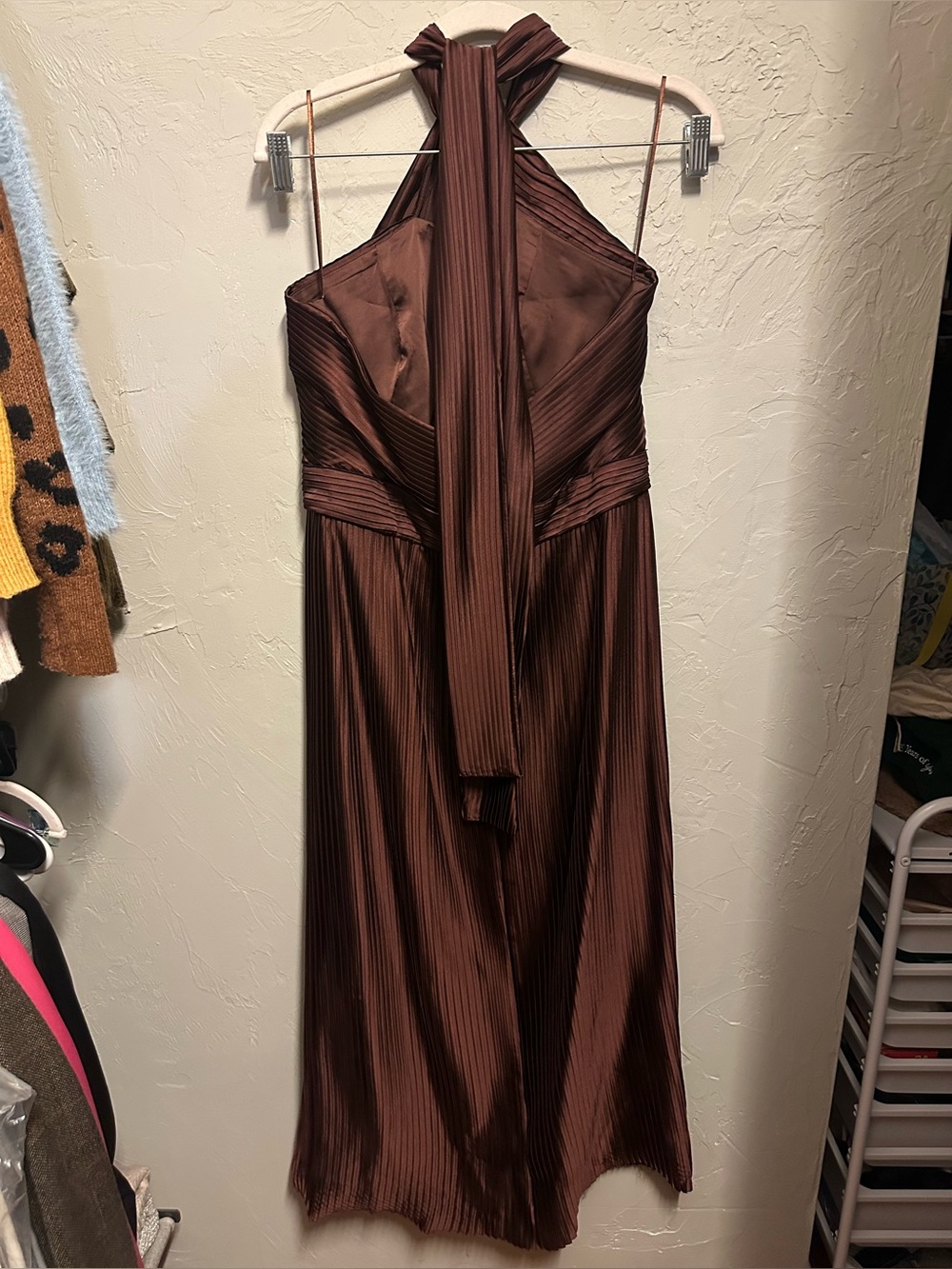 Brown Midi Length Cocktail Dress - size 8 - Picture 8 of 8